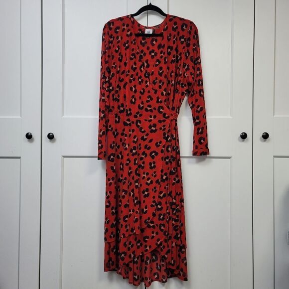 Cabi red leopard siren wrap dress, xxl - Picture 10 of 14